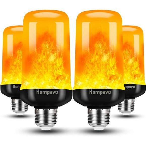 LED Flame Light Bulbs, 4 Modes Flickering Light Bulbs, E26/E27 Bulb(4 Pack) - Picture 1 of 6